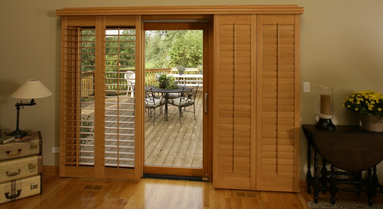 Cleveland wood shutter sliding door